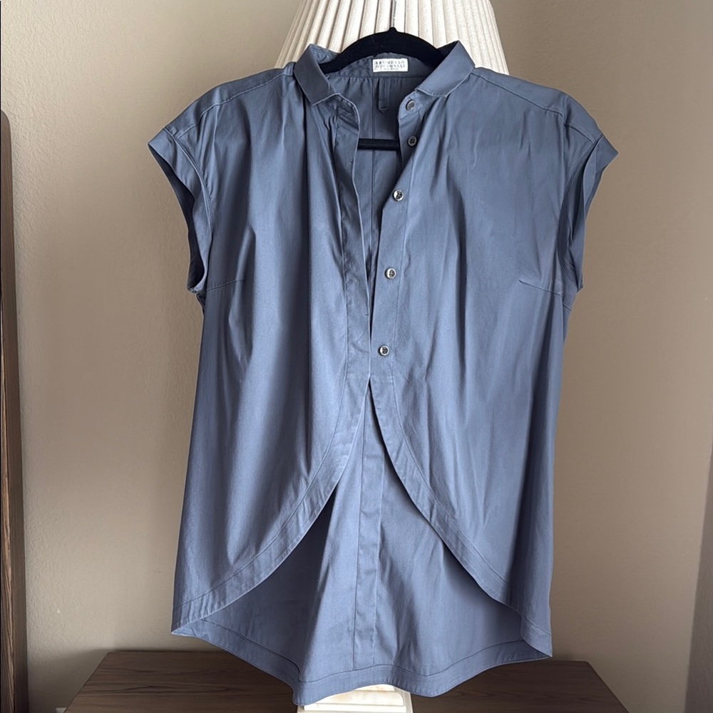 Chic Gray Short Sleeve Blouse
